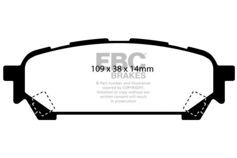 EBC 04-06 Saab 9-2X 2.0 Turbo Yellowstuff Rear Brake Pads - Eaton Motorsports
