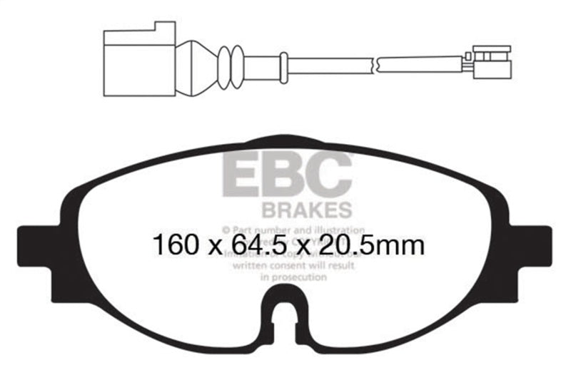 EBC 14+ Audi A3 1.8 Turbo Yellowstuff Front Brake Pads - Eaton Motorsports