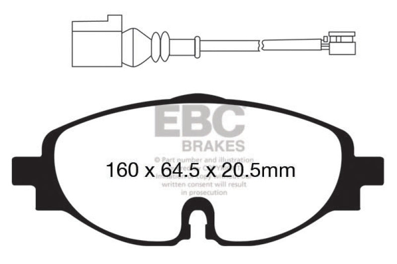 EBC 15-19 Volkswagen GTI (Mk7) Redstuff Front Brake Pads - Eaton Motorsports
