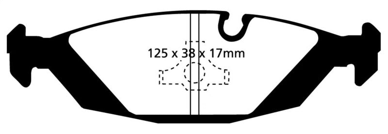 EBC 87-88 BMW M5 3.5 (E28) Yellowstuff Rear Brake Pads - Eaton Motorsports