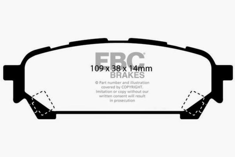 EBC 04-06 Saab 9-2X 2.0 Turbo Yellowstuff Rear Brake Pads - Eaton Motorsports