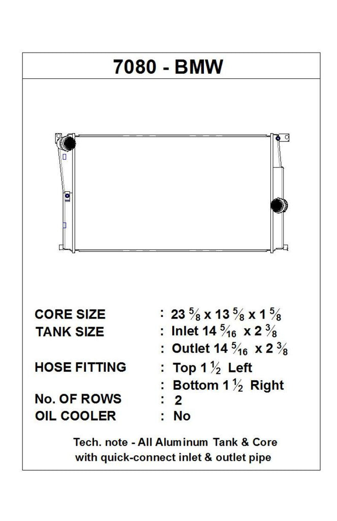 CSF BMW 2 Seires (F22/F23) / BMW 3 Series (F30/F31/F34) / BMW 4 Series (F32/F33/F36) M/T Radiator - Eaton Motorsports