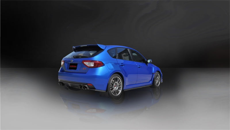 Corsa 08-13 Subaru Impreza Hatchback STI 2.5L Turbo Manual Black Sport Cat-Back Exhaust - Eaton Motorsports