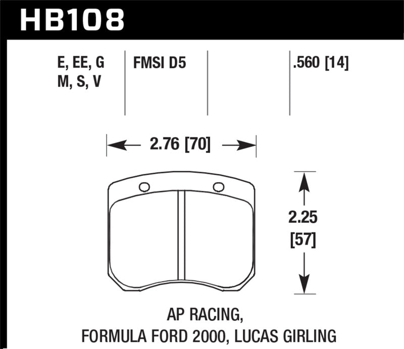 Hawk 1984-1986 Alfa Romeo GTV-6 2.5 HPS 5.0 Front Brake Pads - Eaton Motorsports