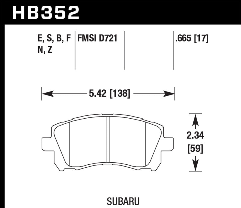 Hawk 02-03 WRX / 98-01 Impreza / 97-02 Legacy 2.5L / 98-02 Forester 2.5L D721 Performance Ceramic St - Eaton Motorsports