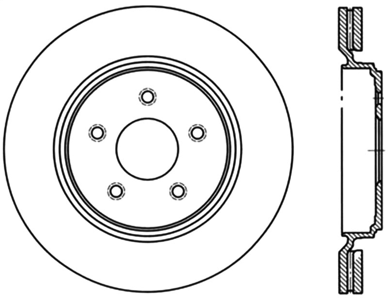 StopTech Power Slot 06-08 Cadillac XLR-V SC / 06-09 Corvette (Z51) Rear Right Slotted CRYO Rotor - Eaton Motorsports
