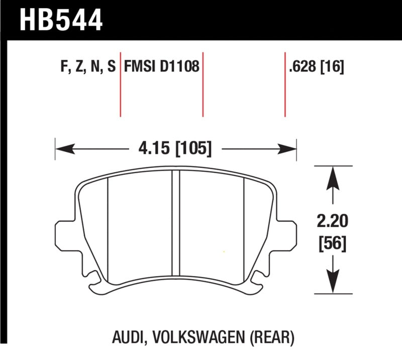 Hawk 06 Audi A6 Quattro Avant / 06-09 A6 Quattro  HP+ Rear Brake Pads - Eaton Motorsports