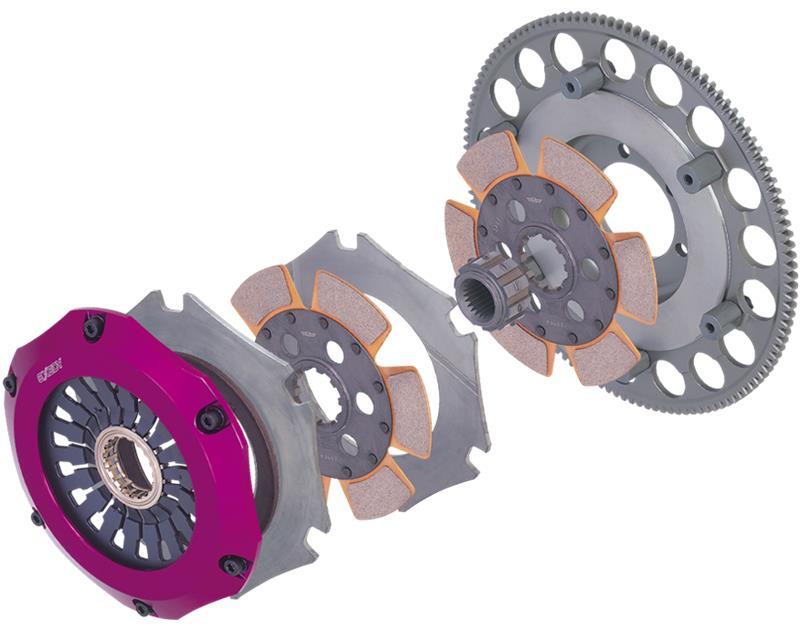Exedy 2004-2014 Subaru Impreza WRX STI H4 Hyper Compe-D Twin Cerametallic Clutch Sprung Center Disc - Eaton Motorsports
