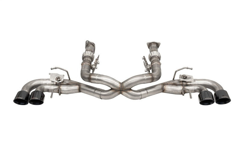 Corsa 20-22 Corvette C8 3in Valved Cat-Back 4.5in Blk Quad Tips - Fits Factory NPP Exhaust w/ AFM - Eaton Motorsports