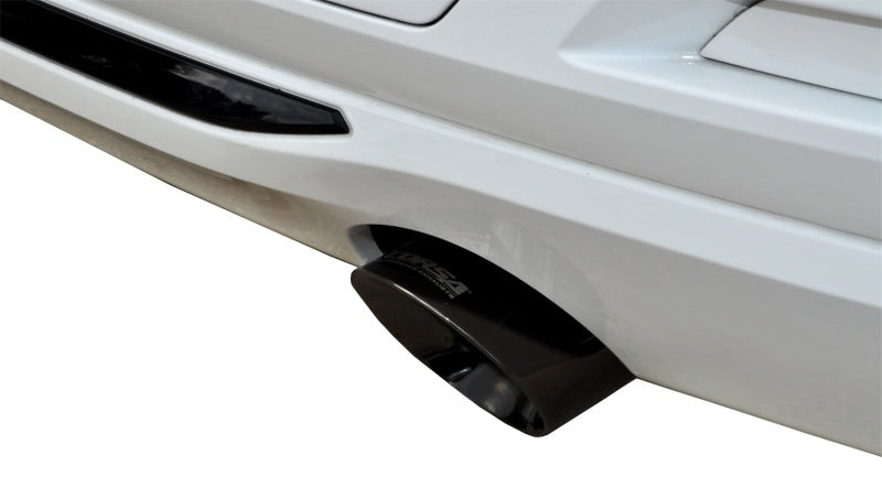 Corsa 12-14 BMW 335i Sedan RWD F30 3in Black Touring Dual Rear Single 3.5in Tip Cat-Back Exhaust - Eaton Motorsports