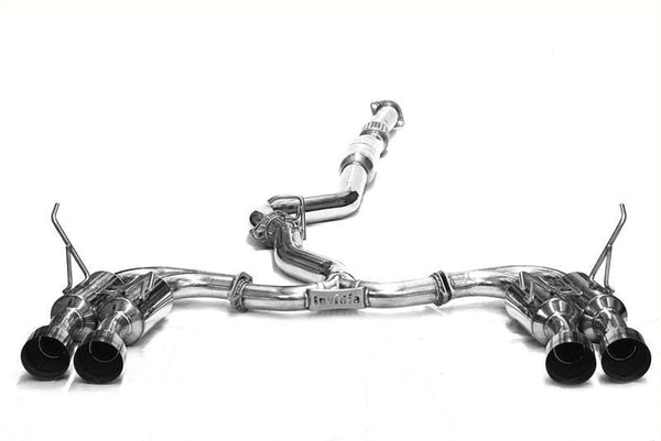 Invidia 11-14 Subaru WRX/STI Sedan Gemini/R400 Single Layer Quad Stainless Steel Tip Catback Exhaust - Eaton Motorsports