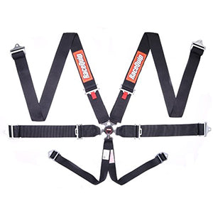 RaceQuip Black SFI CAMLOCK 6pt PD Lap HNR Seat Belt - Eaton Motorsports