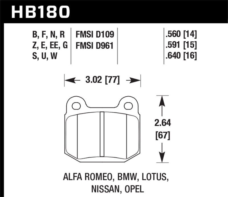 Hawk 77-82 BMW 320I / 83-90 Alfa Romeo Spider / 84-86 Alfa Romeo Spider HPS Street Rear Brake Pads - Eaton Motorsports