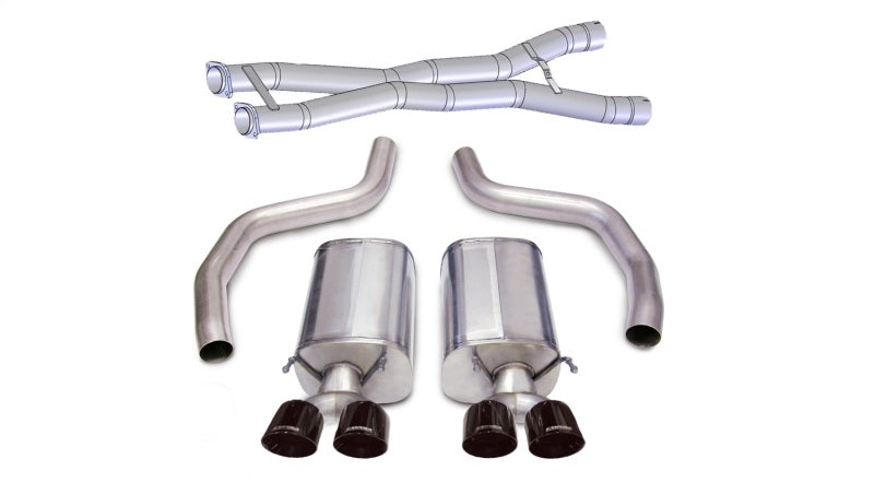 Corsa 06-13 Chevrolet Corvette C6 Z06 7.0L V8 Black Sport Cat-Back Exhaust - Eaton Motorsports