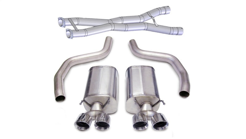 Corsa 12-13 Chevrolet Corvette C6 ZR1 Sport Cat-Back Dual Rear Exit w/ Twin 4.0in Pol Tips - Eaton Motorsports