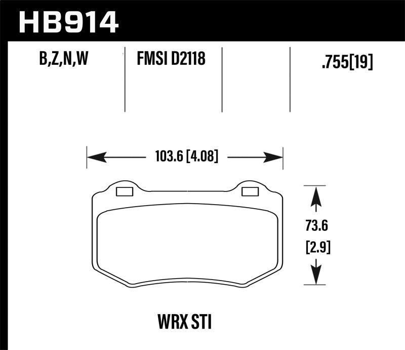 Hawk 2018 Subaru WRX STI DTC-30 Rear Brake Pads - Eaton Motorsports