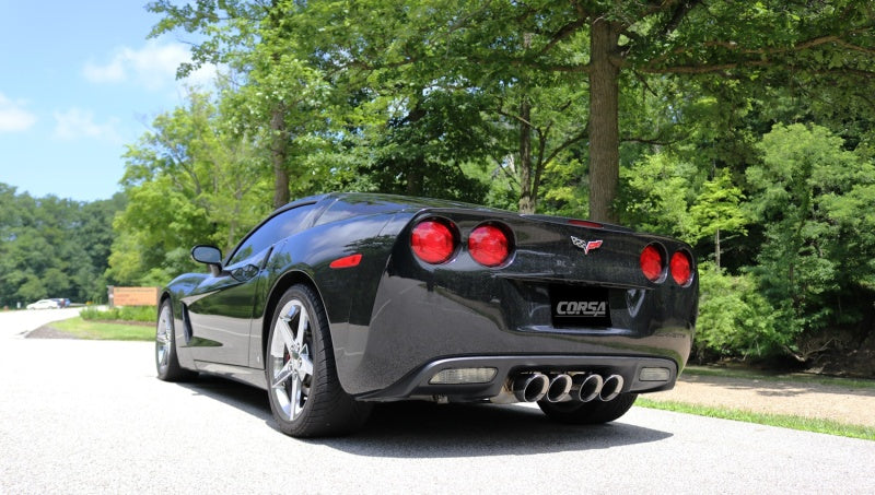 Corsa 05-08 Chevrolet Corvette (C6) 6.0L/6.2L Polished Xtreme Axle-Back Exhaust w/4.5in Tips - Eaton Motorsports