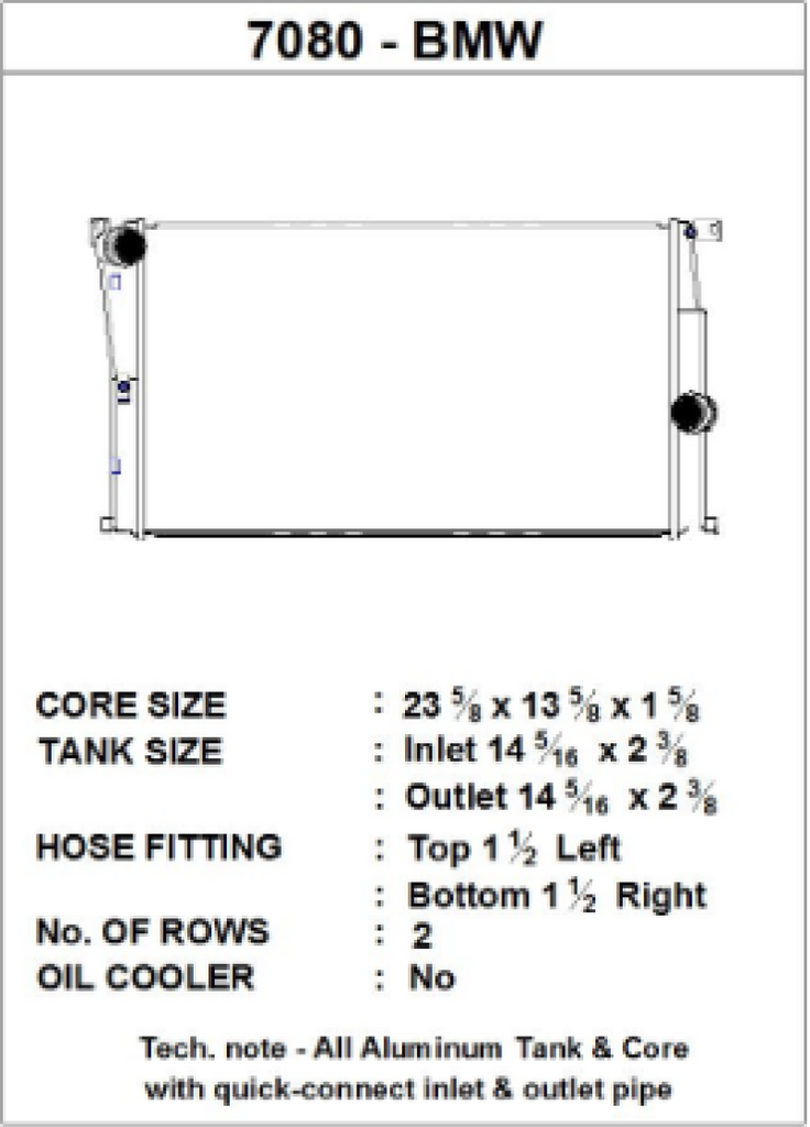 CSF BMW 2 Seires (F22/F23) / BMW 3 Series (F30/F31/F34) / BMW 4 Series (F32/F33/F36) M/T Radiator - Eaton Motorsports