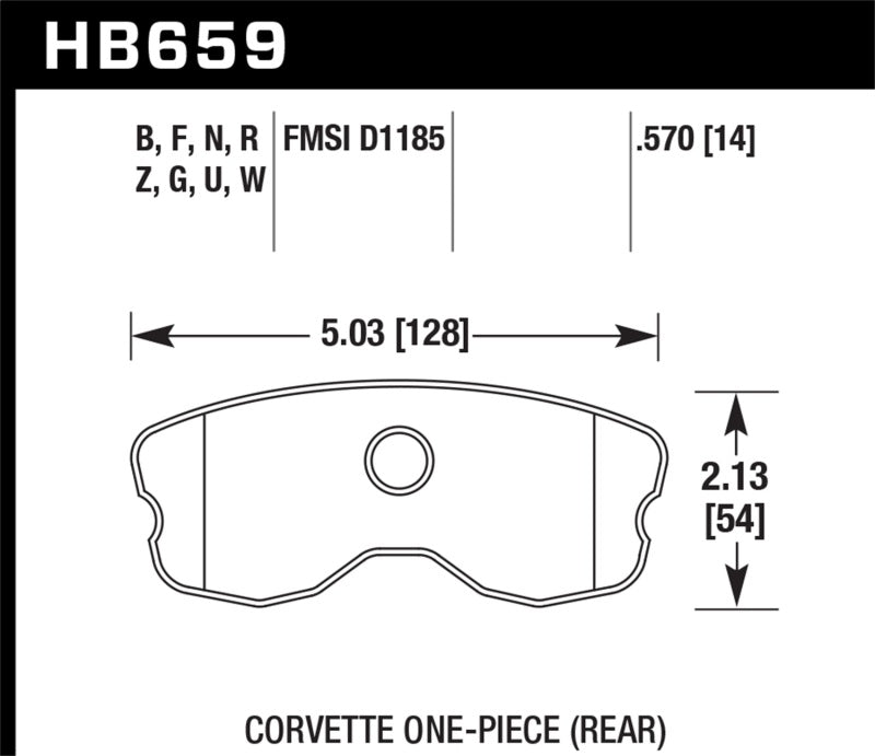Hawk 06-10 Chevy Corvette (Improved Pad Design) Rear Performance Ceramic Sreet Brake Pads - Eaton Motorsports