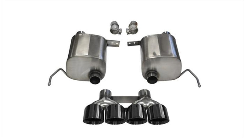 Corsa 2014 Corvette C7 Coupe 6.2L V8 AT/MT 2.75in Valve-Back Dual Rear Exit Black Sport Exhaust - Eaton Motorsports