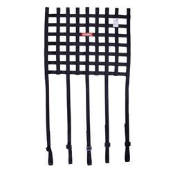 RaceQuip Ribbon Style Race Car Window Net w/1In Mounting Straps / SFI 27.1 Certified Blk 18 H X 18 W - Eaton Motorsports