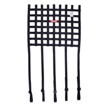 Load image into Gallery viewer, RaceQuip Ribbon Style Race Car Window Net w/1In Mounting Straps / SFI 27.1 Certified Blk 18 H X 18 W - Eaton Motorsports