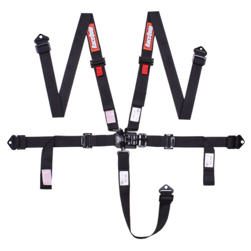 RaceQuip Latch & Link 5 Point Auto Racing 2In Harness Set / SFI 16.1 Seat Belt Set / Black - Eaton Motorsports