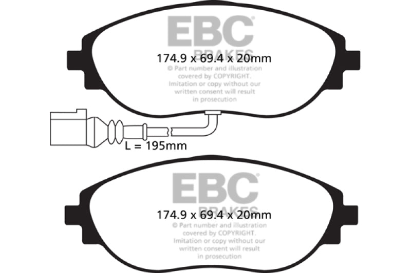 EBC 14-20 Audi S3 2.0 Turbo Redstuff Front Brake Pads - Eaton Motorsports