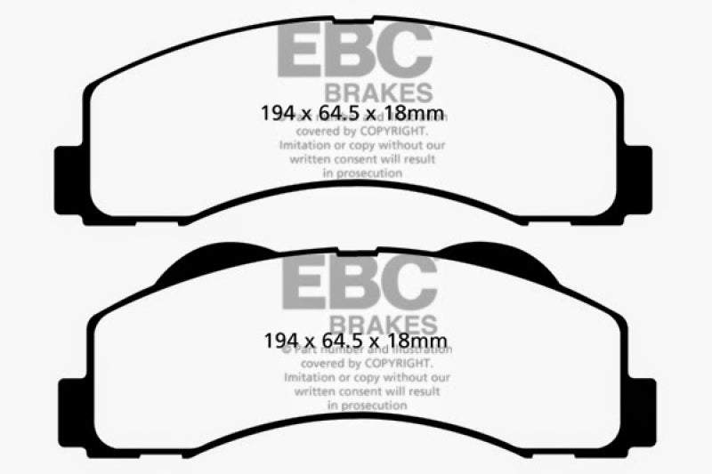 EBC 15+ Ford Expedition 3.5 Twin Turbo 2WD Extra Duty Front Brake Pads - Eaton Motorsports