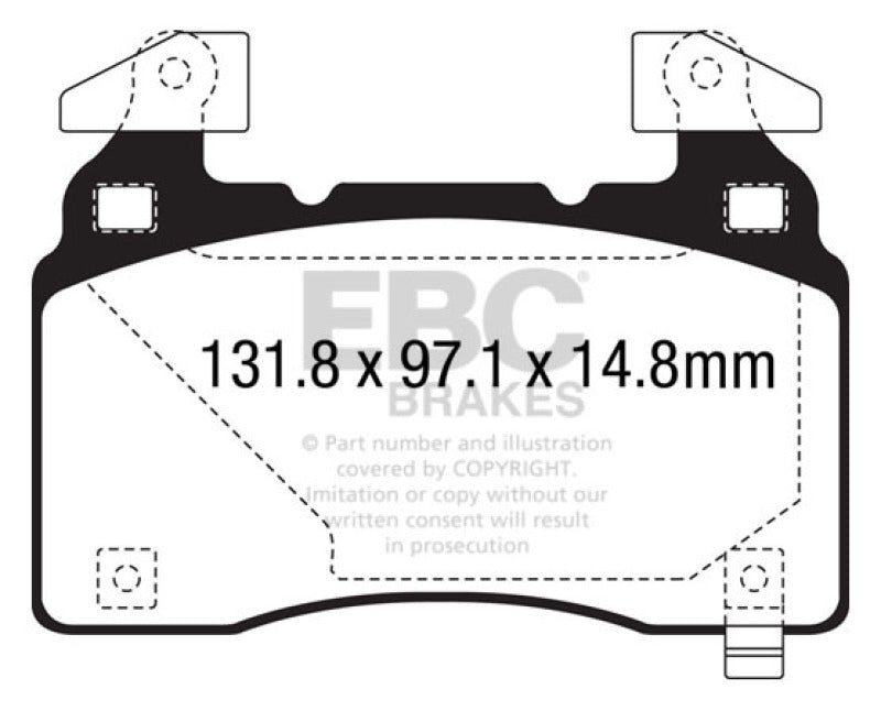 EBC 14+ Cadillac CTS Vsport 3.6 Twin Turbo Redstuff Front Brake Pads - Eaton Motorsports