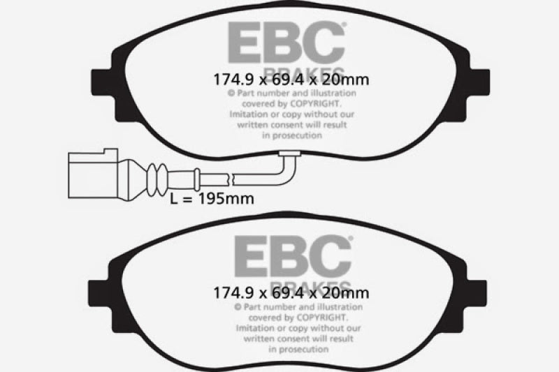 EBC 14-20 Audi S3 2.0 Turbo Redstuff Front Brake Pads - Eaton Motorsports