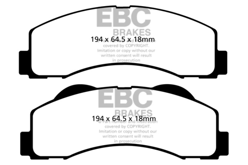 EBC 15+ Ford Expedition 3.5 Twin Turbo 2WD Extra Duty Front Brake Pads - Eaton Motorsports