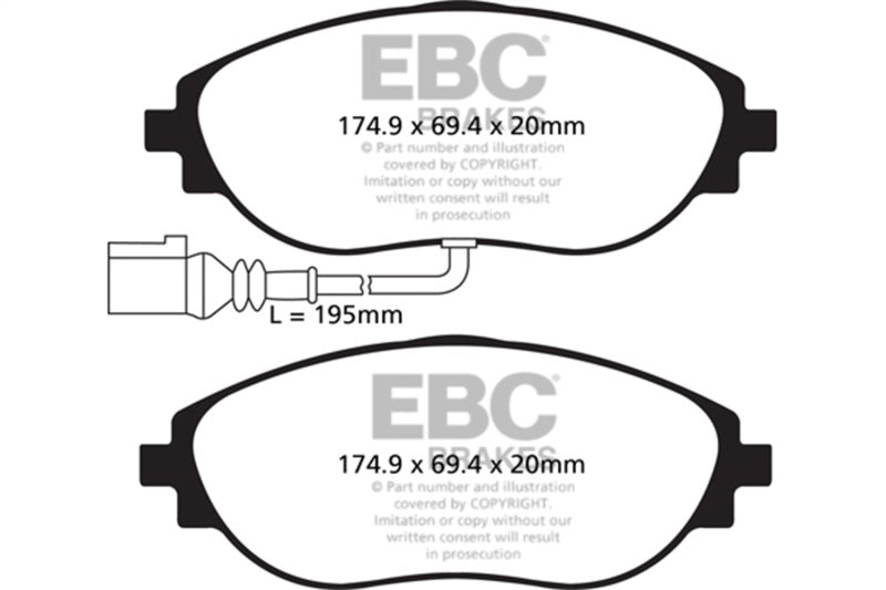 EBC 14-20 Audi S3 2.0 Turbo Yellowstuff Front Brake Pads - Eaton Motorsports