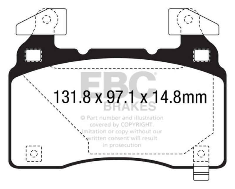 EBC 14+ Chevrolet Corvette Stingray (C7) 6.2 (Z51 Performance Package) Bluestuff Front Brake Pads - Eaton Motorsports