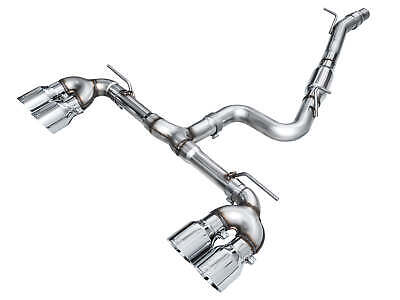 AWE MK8 Volkswagen Golf R 3in Touring Edition Quad Exhaust - Chrome Silver Tips