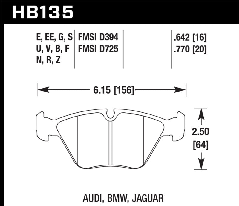 Hawk 95-02 BMW M3/91-93 M5 Front HPS Brake Pads - Eaton Motorsports