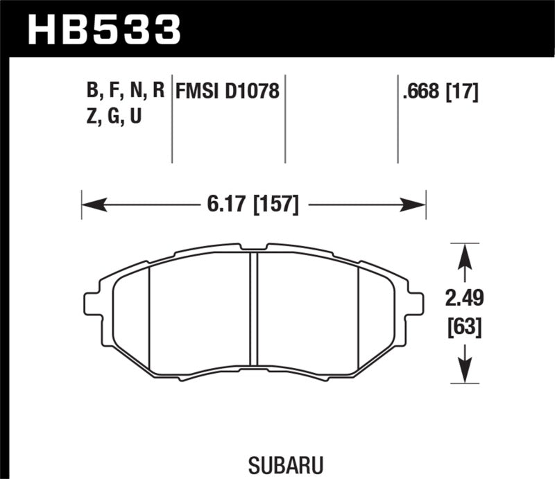 Hawk 2006-2007 Subaru B9 Tribeca Limited HPS 5.0 Front Brake Pads - Eaton Motorsports