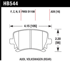 Hawk 2006-2009 Audi A3 TFSIi Quattro 2.0 HPS 5.0 Rear Brake Pads - Eaton Motorsports