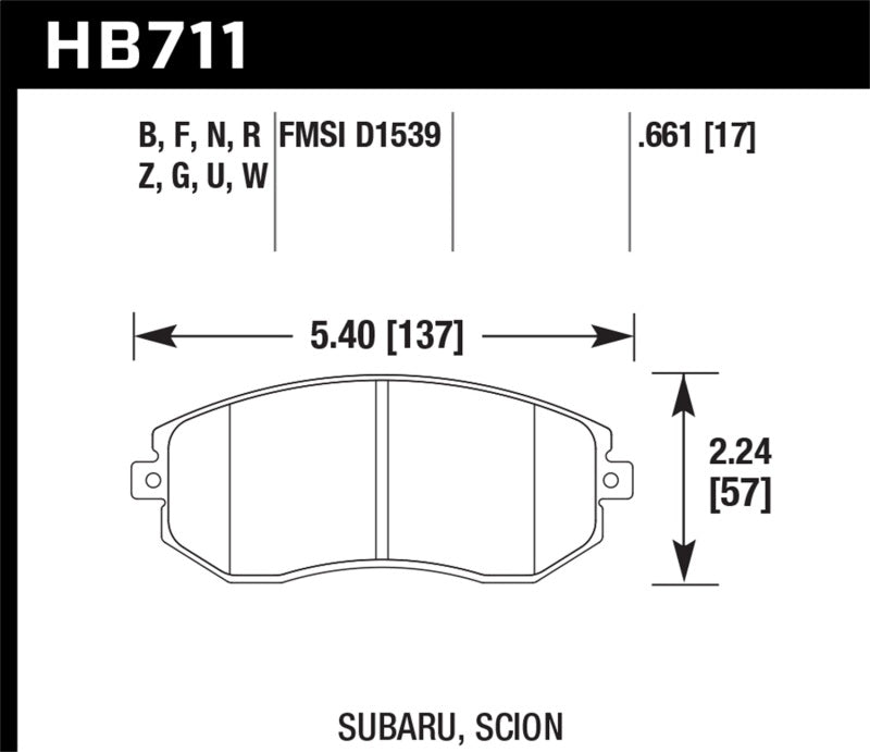 Hawk 13-14 Scion FR-S / 13-14 Subaru BRZ Base 2dr Coupe HPS 5.0 Front Brake Pads - Eaton Motorsports