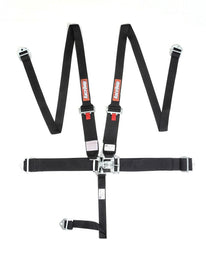 RaceQuip Black L & L 5pt HNR Seat Belt - Eaton Motorsports
