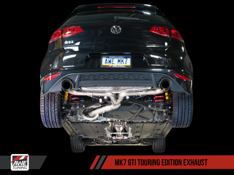 AWE Tuning VW MK7 GTI Touring Edition Exhaust - Diamond Black Tips - Eaton Motorsports