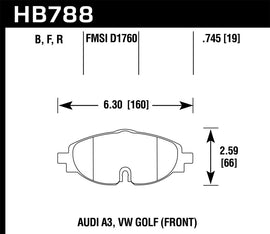 Hawk 15-17 VW Golf / Audi A3/A3 Quattro HPS Street Front Brake Pads - Eaton Motorsports