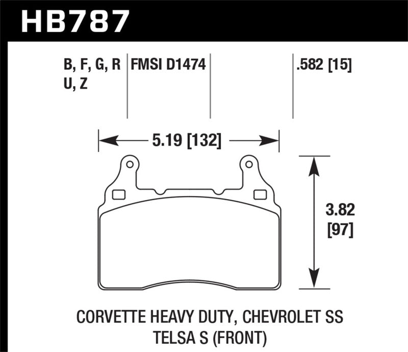 Hawk 15-17 Chevy Corvette Z06 HPS 5.0 Front Brake Pads - Eaton Motorsports