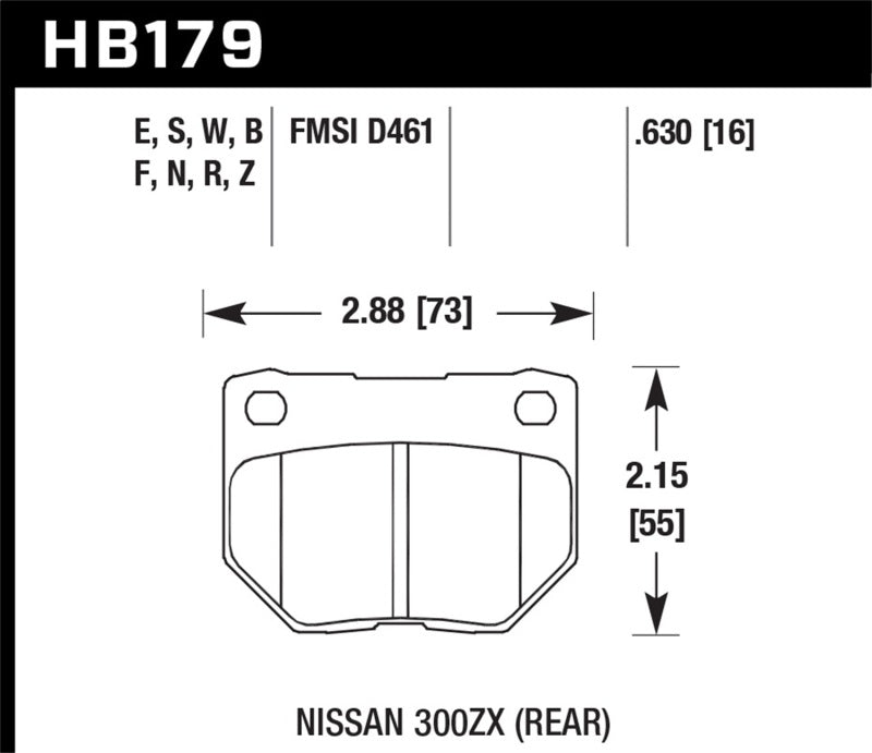 Hawk 2/1989-1996 Nissan 300ZX Base (Excl. Turbo) HPS 5.0 Rear Brake Pads - Eaton Motorsports