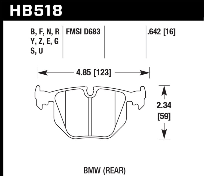 Hawk BMW 330CI/330I/330XI/525i/740i/754iL/M3/M5/X3/X5/Z4/Z8 / Range Rover HSE HT-10 Race Rear Brake - Eaton Motorsports