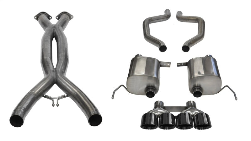Corsa 15-19 Chevy Corvette Z06 3in Cat Back Exhaust, Black Pro-Series Quad 4.5in Tip (Xtreme) - Eaton Motorsports