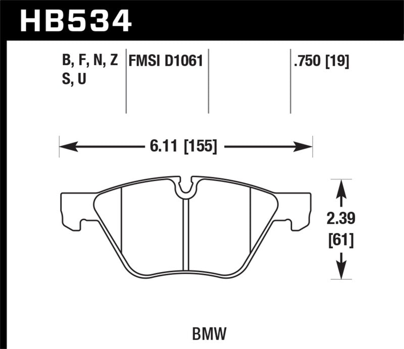 Hawk 09-11 BMW Z4 / 04-05 525I / 08-11 128I / 06 325I/325XI / 07 328I/328XI HPS Street Front Brake P - Eaton Motorsports