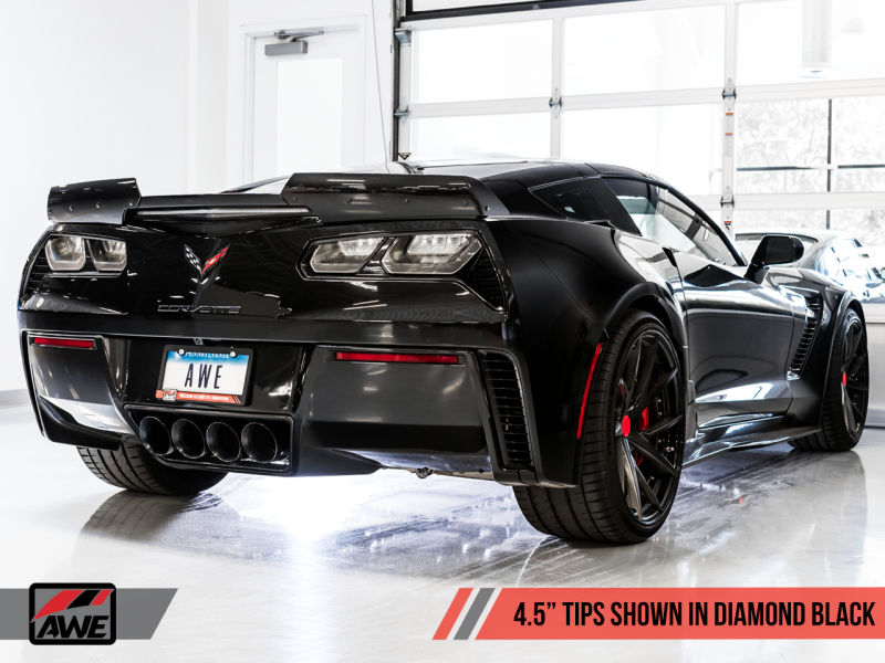 AWE Tuning 14-19 Chevy Corvette C7 Z06/ZR1 Track Edition Axle-Back Exhaust w/Black Tips - Eaton Motorsports