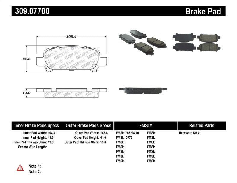 StopTech Performance 02-03 WRX Rear Brake Pads - Eaton Motorsports