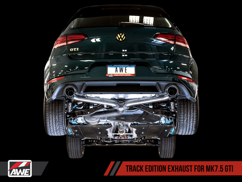 AWE Tuning Volkswagen GTI MK7.5 2.0T Track Edition Exhaust w/Diamond Black Tips 102mm - Eaton Motorsports